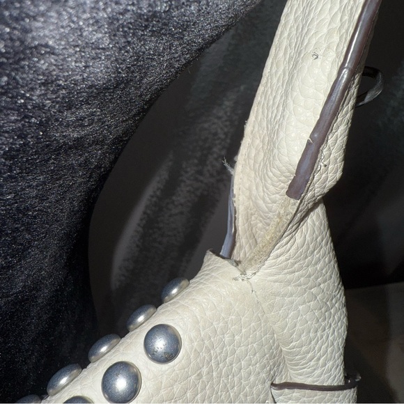 Coach Purse Studded White Leather Crossbody Bag Vintage Y2K Biker Chic - Picture 9 of 12